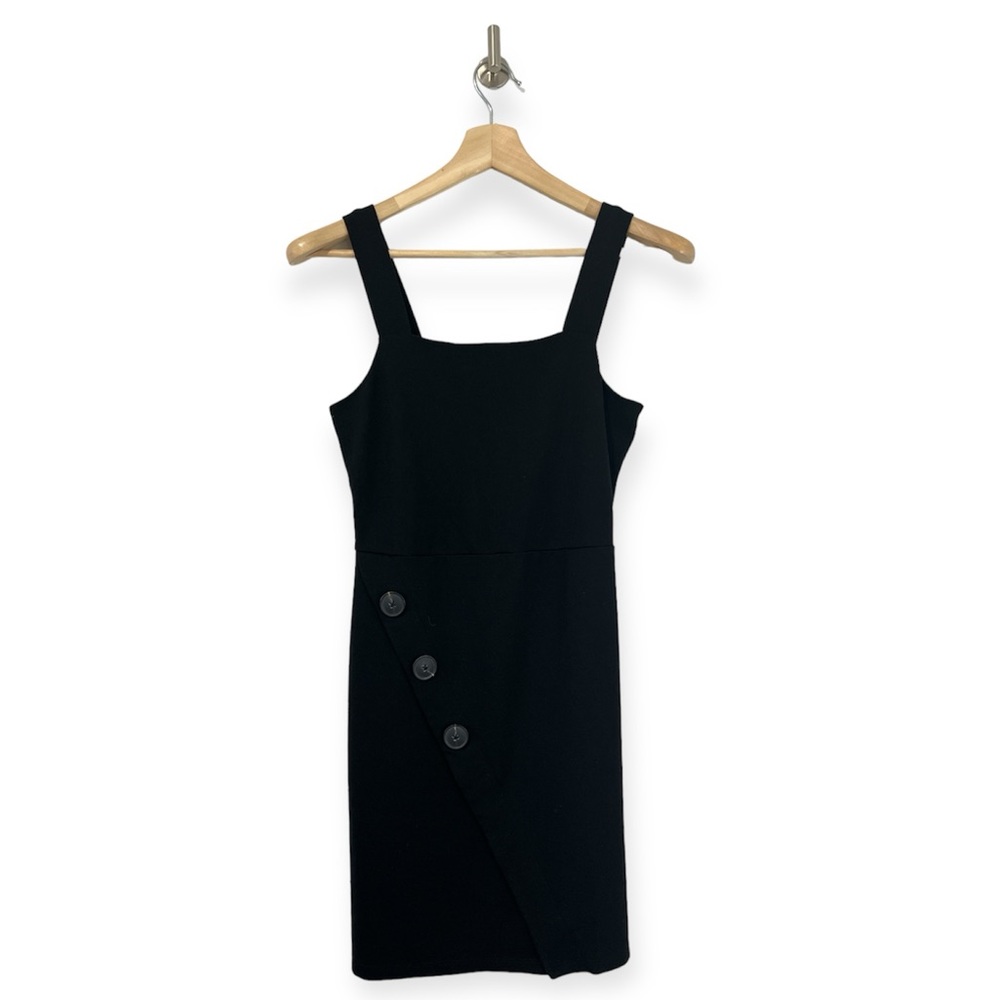 River Island Pinny Dress Square Neck Black Size 6 Small S ASOS